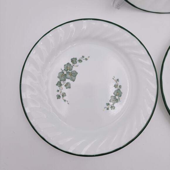 Set of 3 Corelle Callaway Salad Bread Plate 7.25 In Green White Ivy - Picture 10 of 11